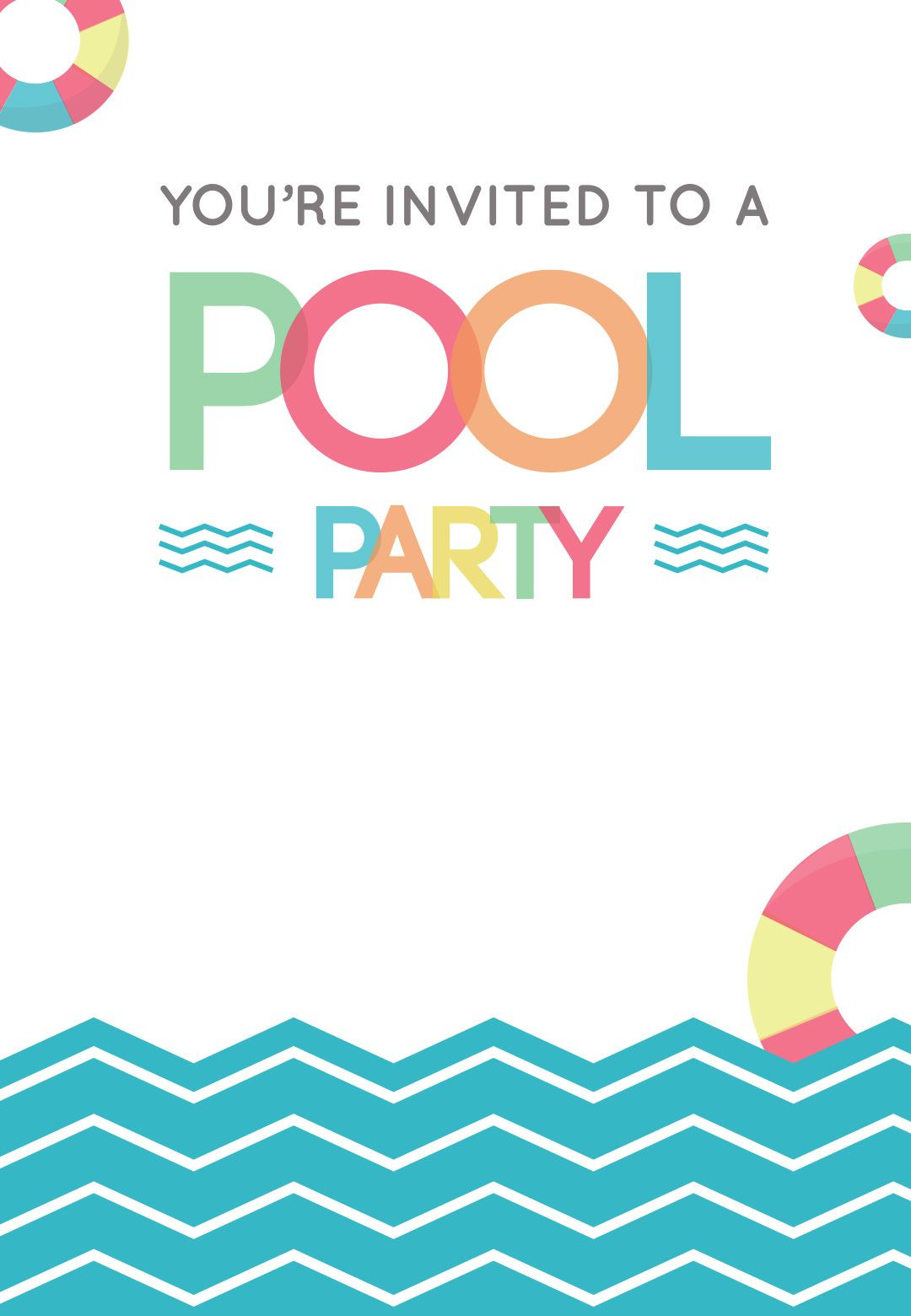 Pool Party Invitations Ideas
 Fun Afternoon Free Printable Summer Party Invitation