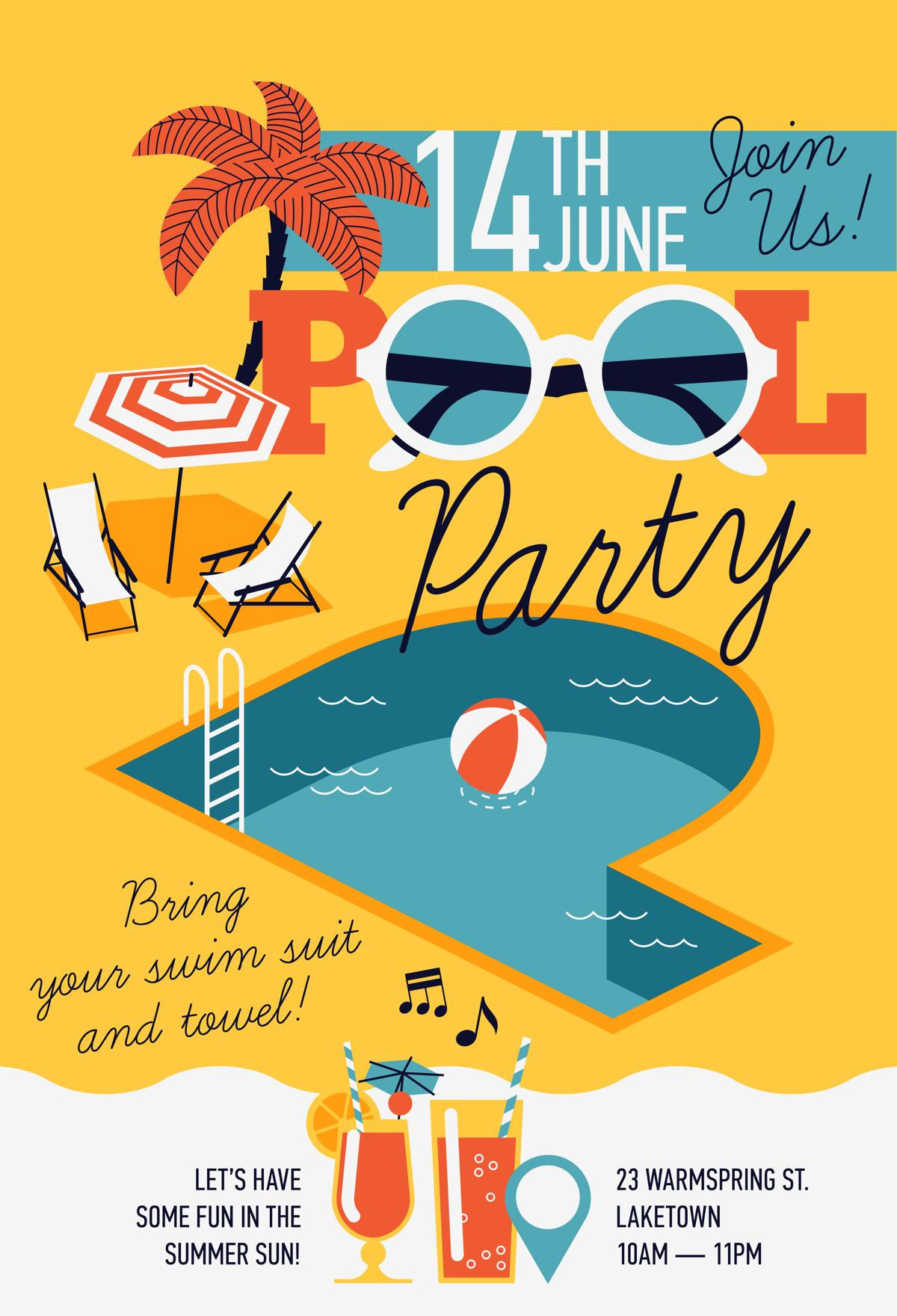 Pool Party Invitations Ideas
 Try These Cool Attention Grabbing Homemade Pool Party