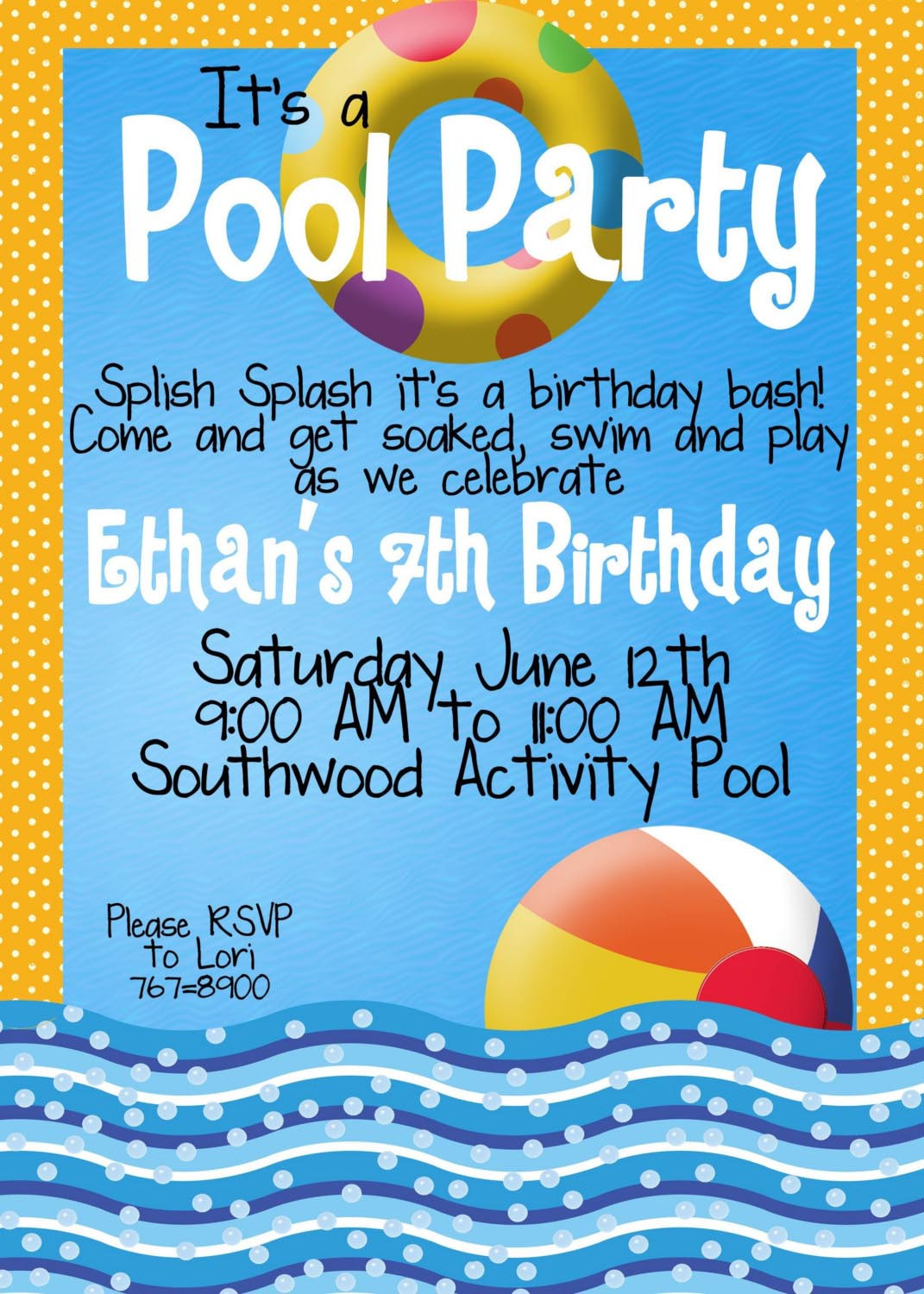 Pool Party Invitations Ideas
 The Perfect Kids Pool Party