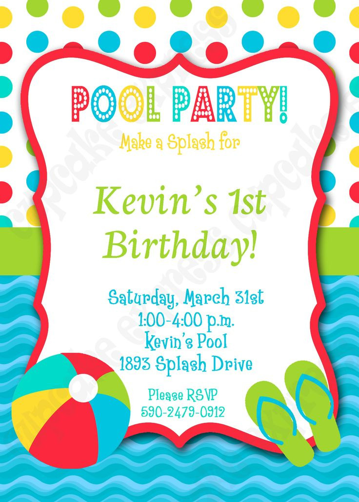 Pool Party Invitations Ideas
 17 Best images about Pool party birthday ideas on