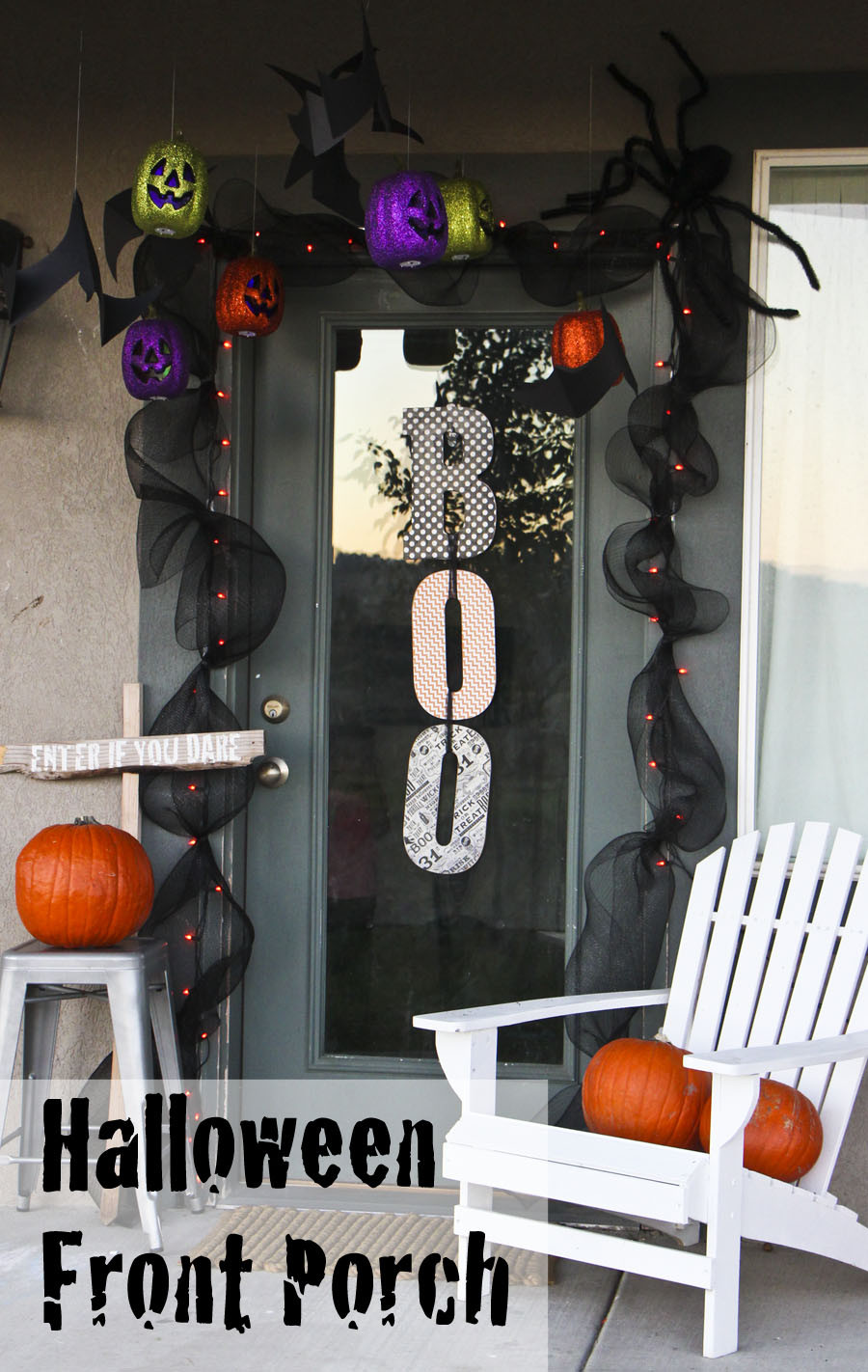 Porch Decorated For Halloween
 Halloween Front Porch Decor Honeybear Lane