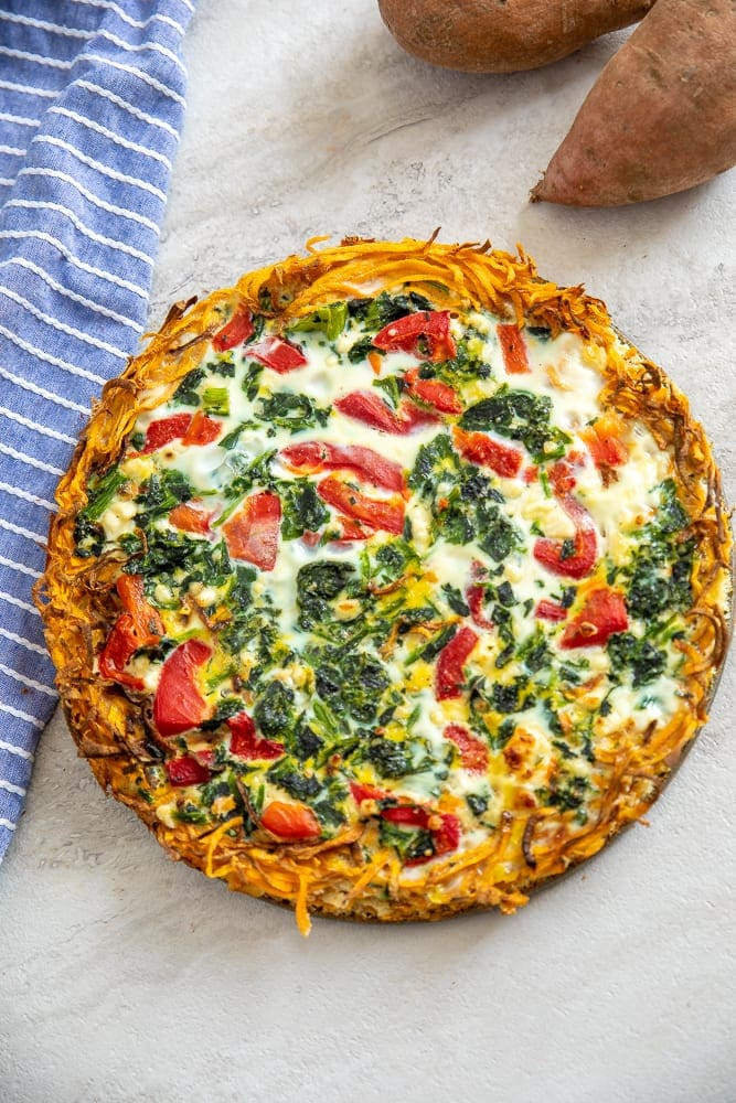 Potato Crust Quiche
 Spinach Quiche with Sweet Potato Crust