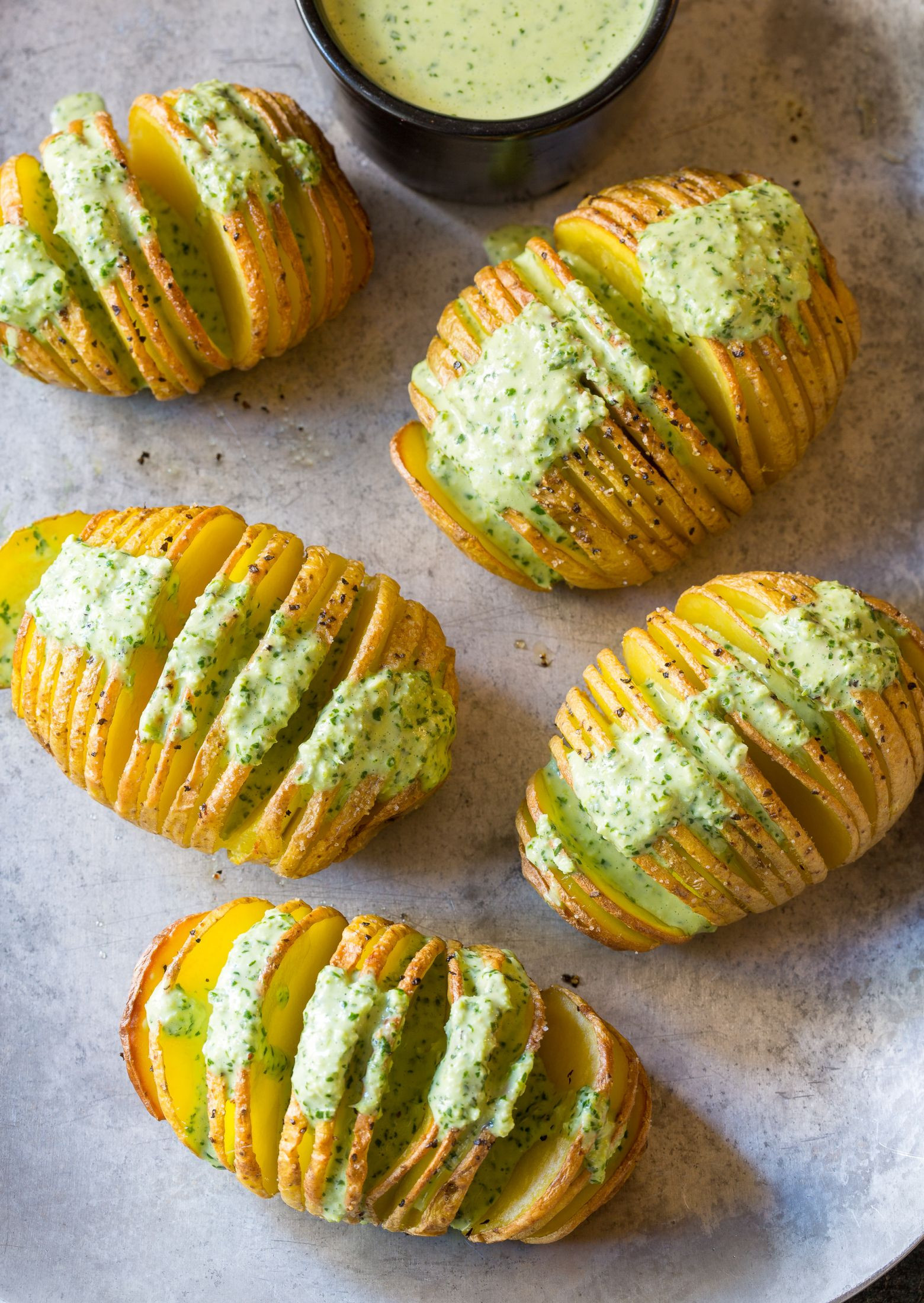 Potato Side Dishes For Steak
 Crispy Hasselback Potatoes with Jalapeno Cilantro Sauce