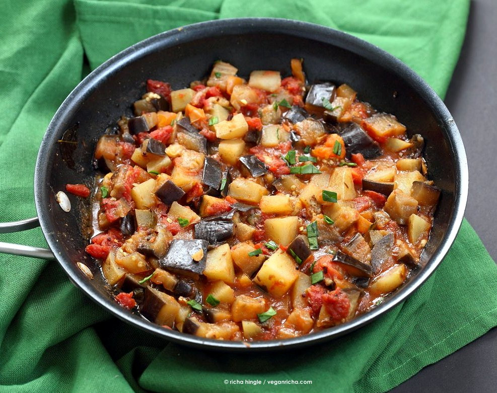 Potatoes Indian Recipes
 Aloo Baingan Recipe Potato Eggplant Curry Vegan Richa