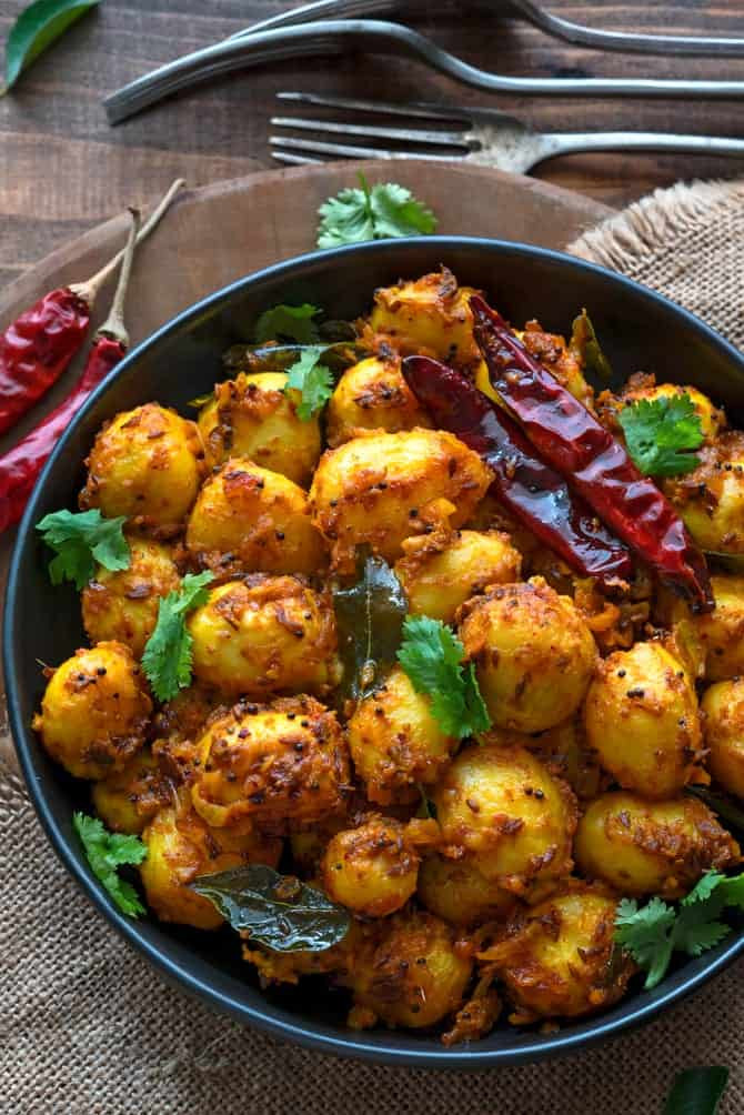 Potatoes Indian Recipes
 Spicy Masala Baby Potatoes Recipe Indian Style Cubes N