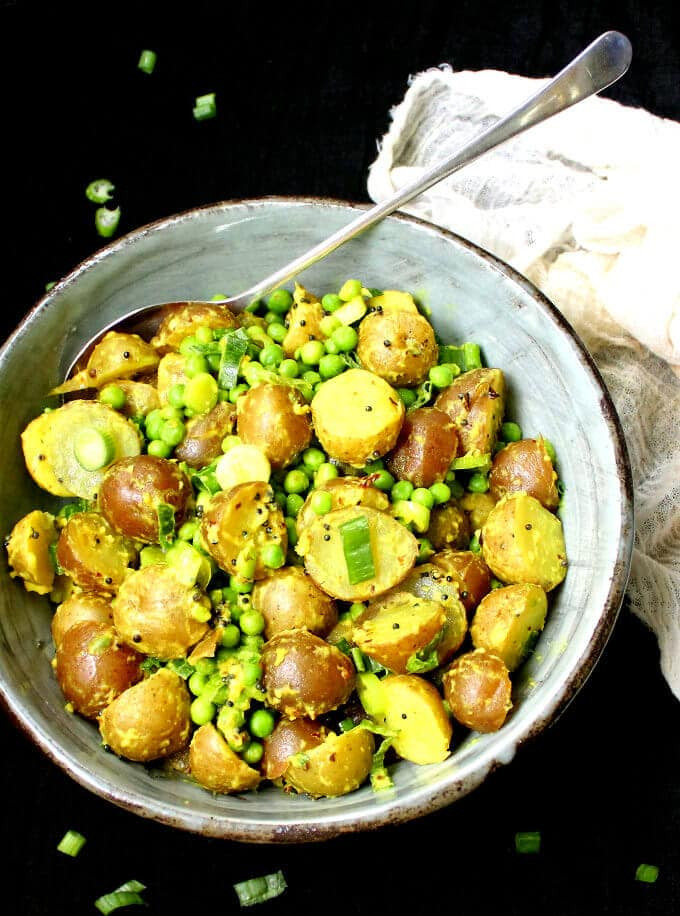 Potatoes Indian Recipes
 Vegan Indian Style Potato Salad with Turmeric Green Peas
