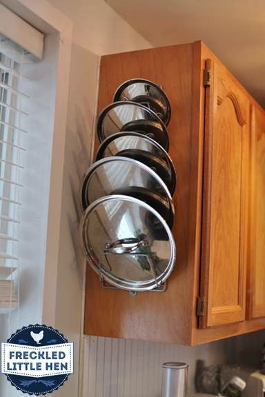 Pots And Pans Organizer DIY
 Freckled Little Hen Forgiving DIY Pot & Pan Storage