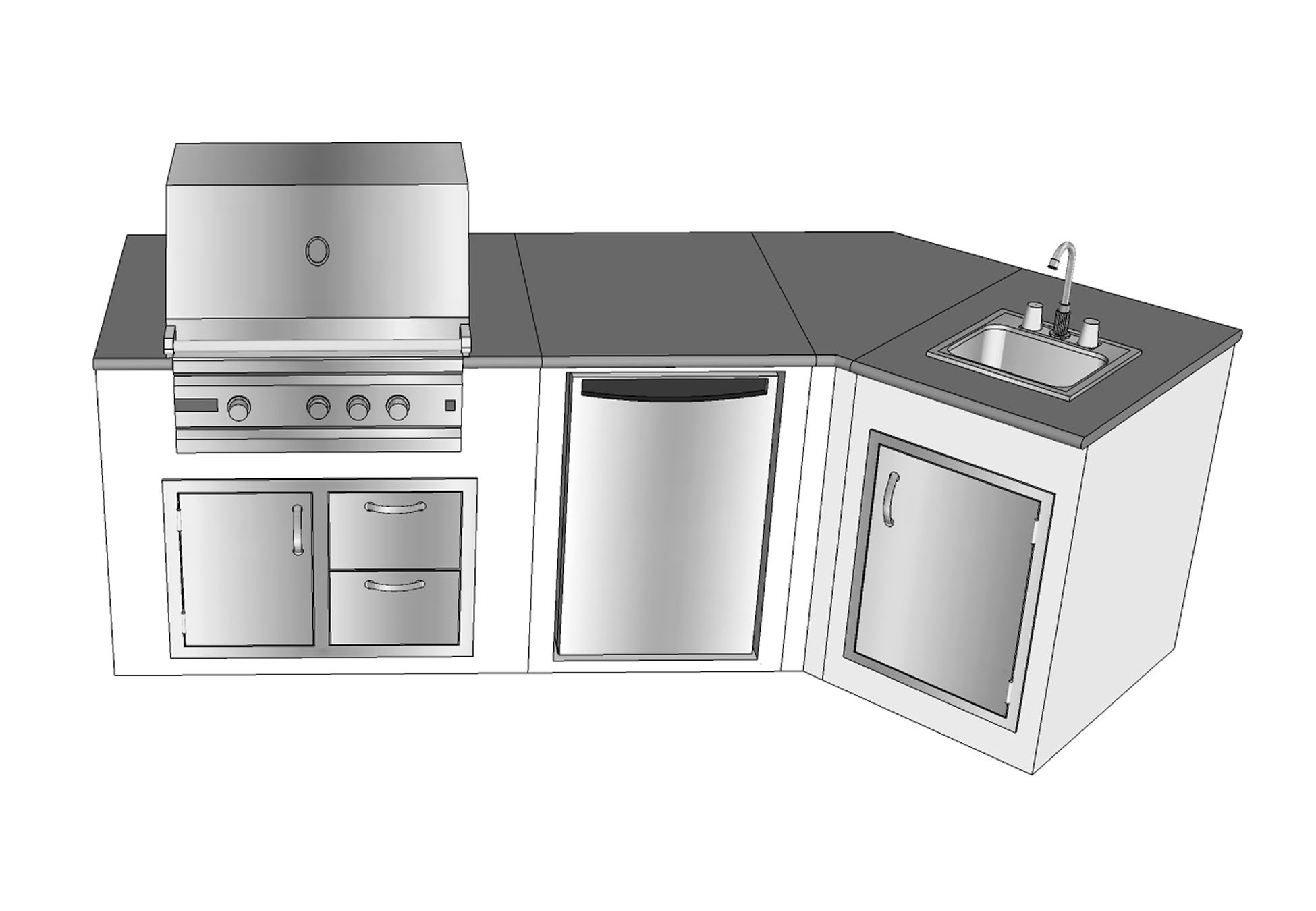 Prefab Outdoor Kitchen Grill Islands
 Kitchen Convert Your Backyard With Awesome Modular