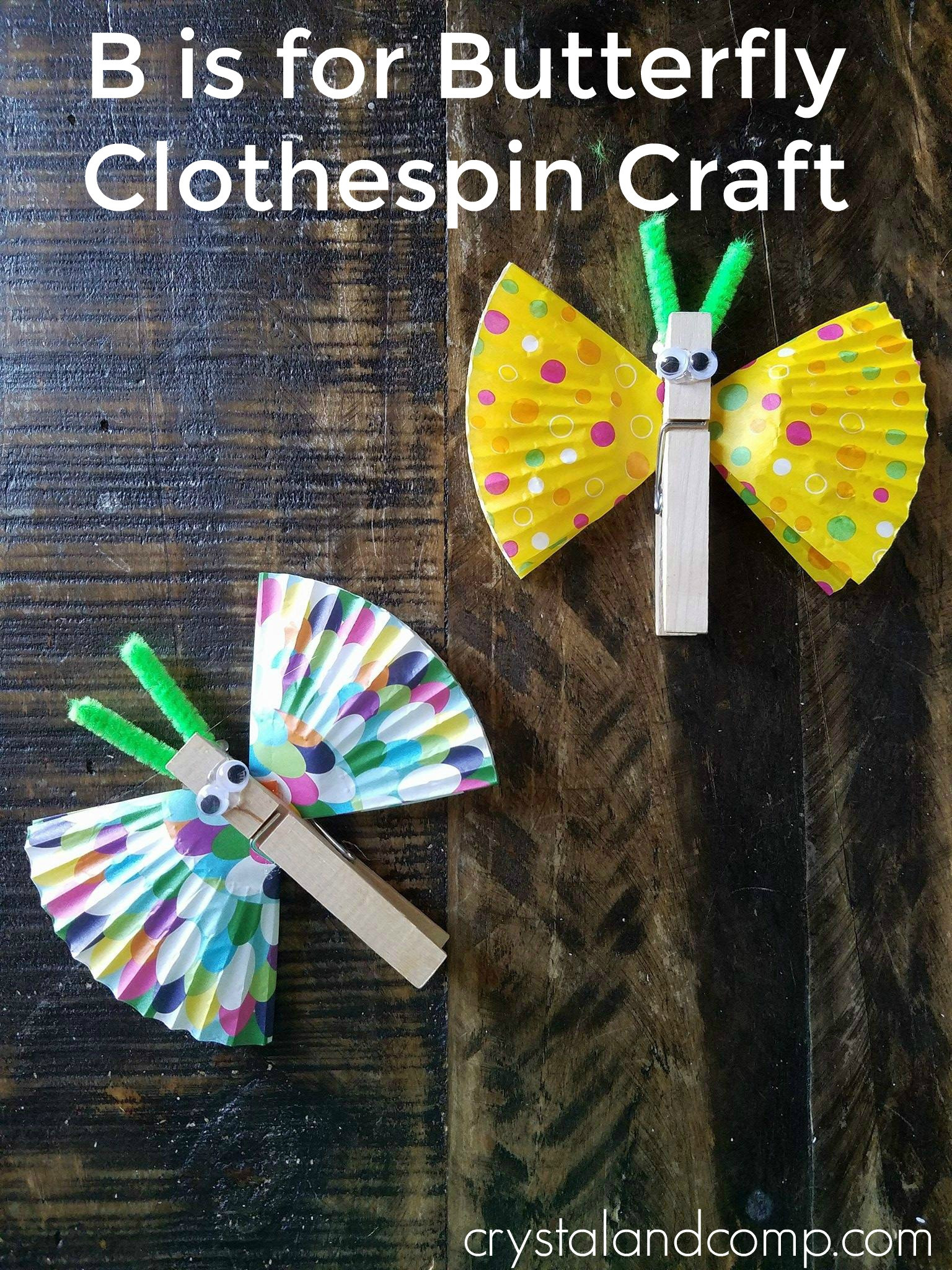 Preschool Craft Activity
 Butterfly Clothespin Craft for Preschoolers