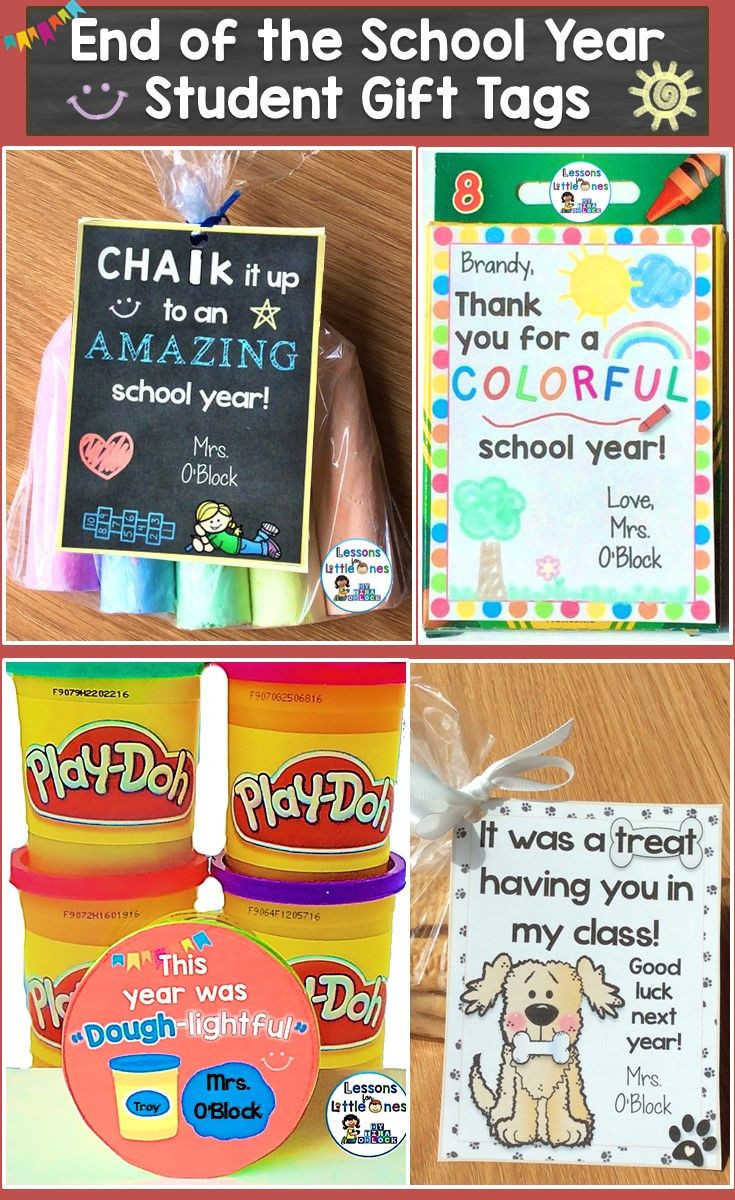 Preschool Graduation Gift Ideas From Teacher
 End of the Year Gift Tags & Gift Ideas Editable 24