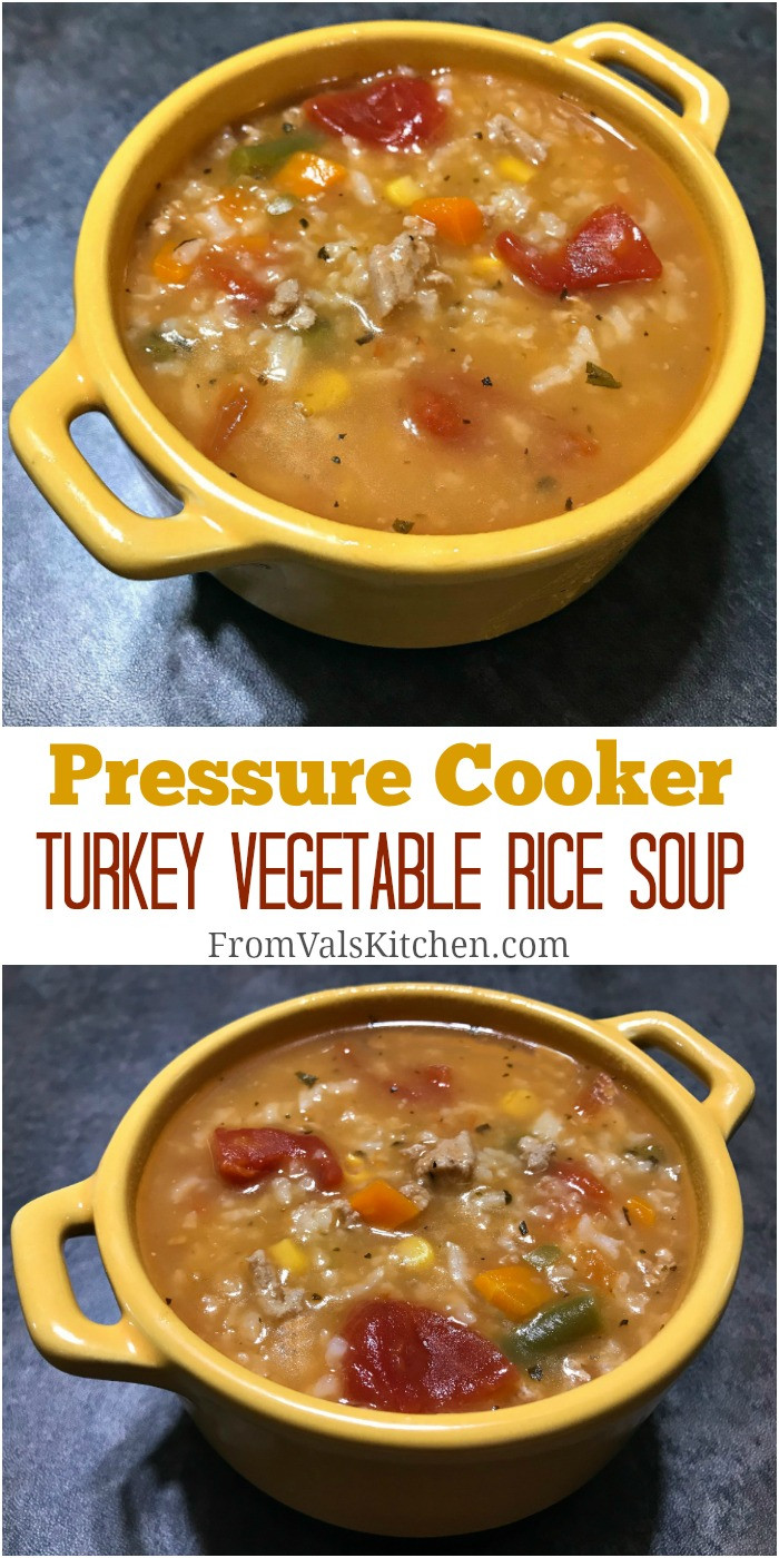 Pressure Cooker Turkey Soup
 Gluten free Pressure Cooker Turkey Ve able Rice Soup