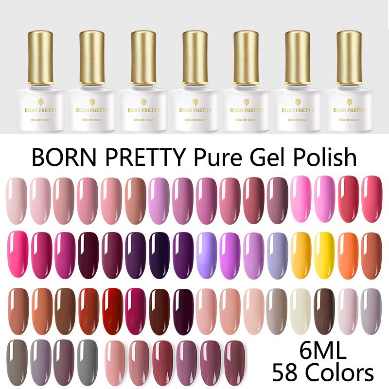Pretty Gel Nail Colors
 BORN PRETTY 58 Colors Gel Nail Polish Bright Color Soak