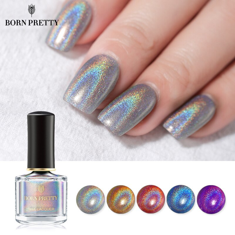 Pretty Glitter Nails
 BORN PRETTY Holographic Laser Nail Polish 6ml Flourish