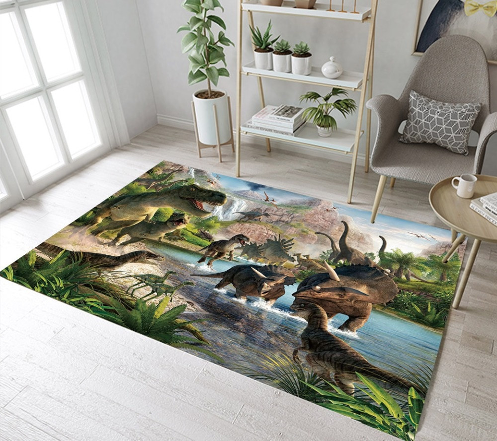 Primitive Rugs For Living Room
 Kids Dinosaur Rugs And Primitive Forest Carpets For Baby