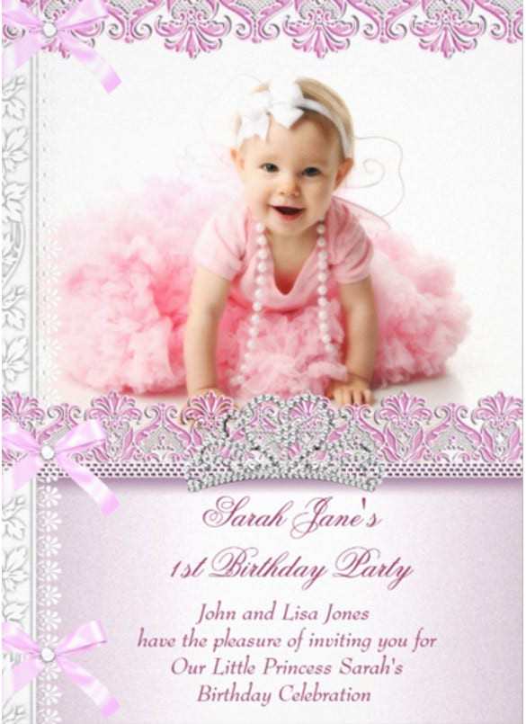 Princess 1st Birthday Invitations
 36 First Birthday Invitations PSD Vector EPS AI Word