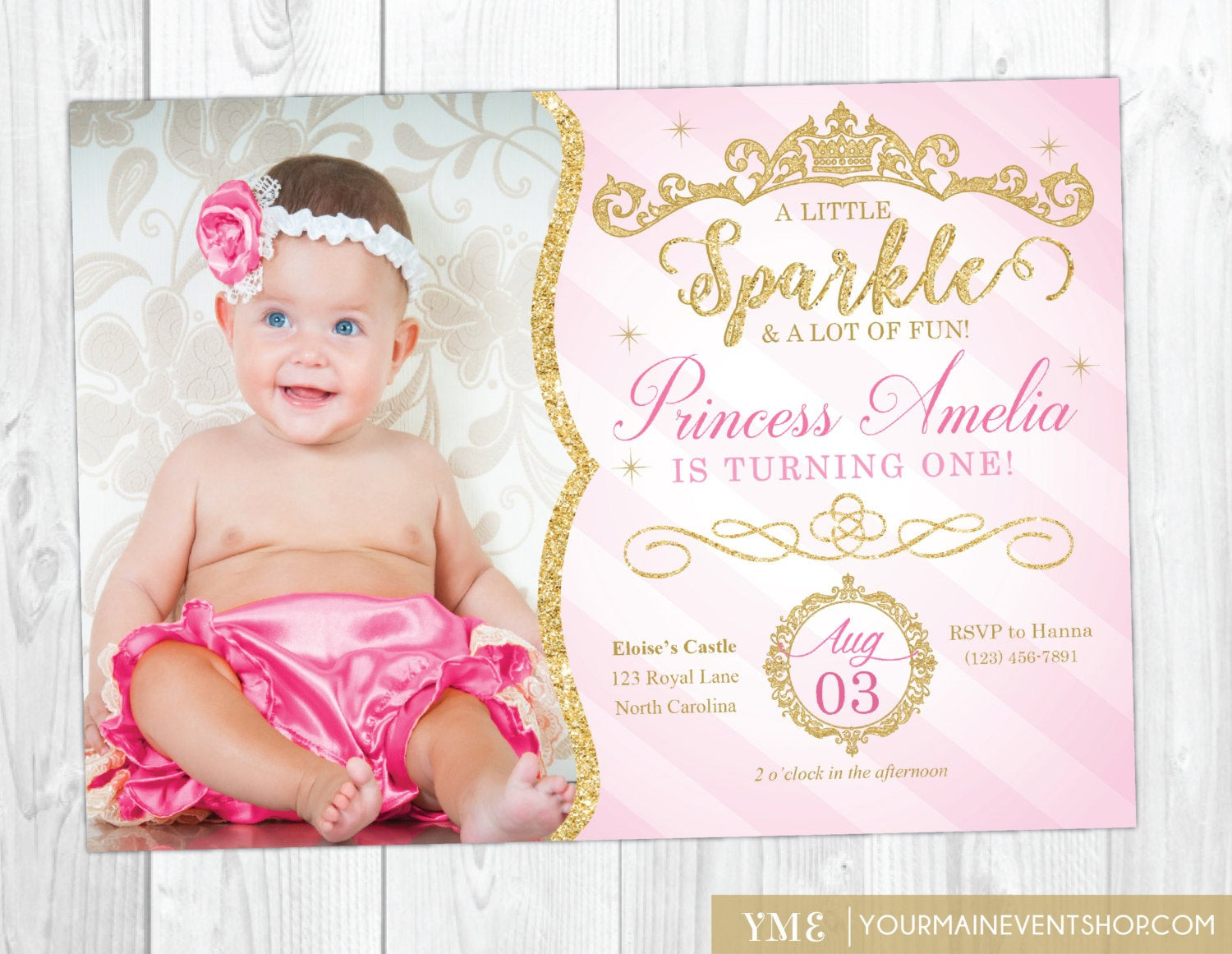 Princess 1st Birthday Invitations
 Princess Invitation Princess 1st Birthday by