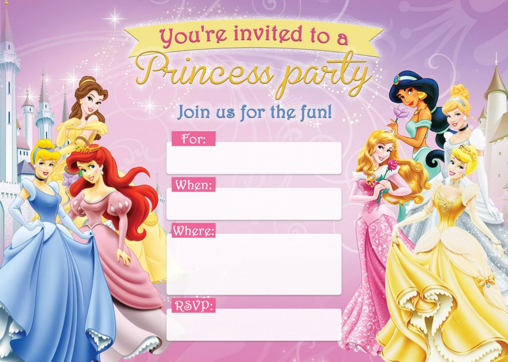 Princess Birthday Invitation
 FREE Printable Disney Princess Birthday Invitations – D Is