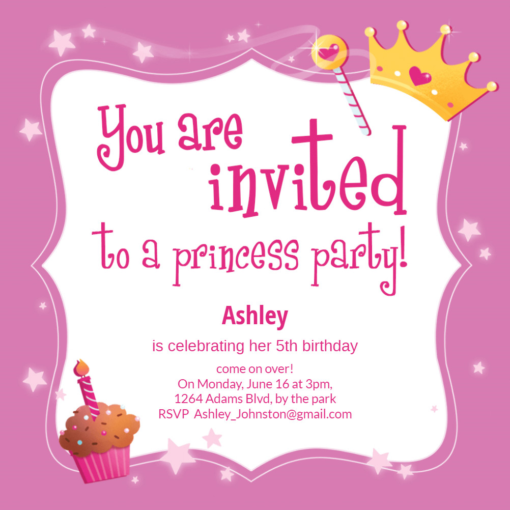 Princess Birthday Invitation
 Princess Magic Birthday Invitation Template Free