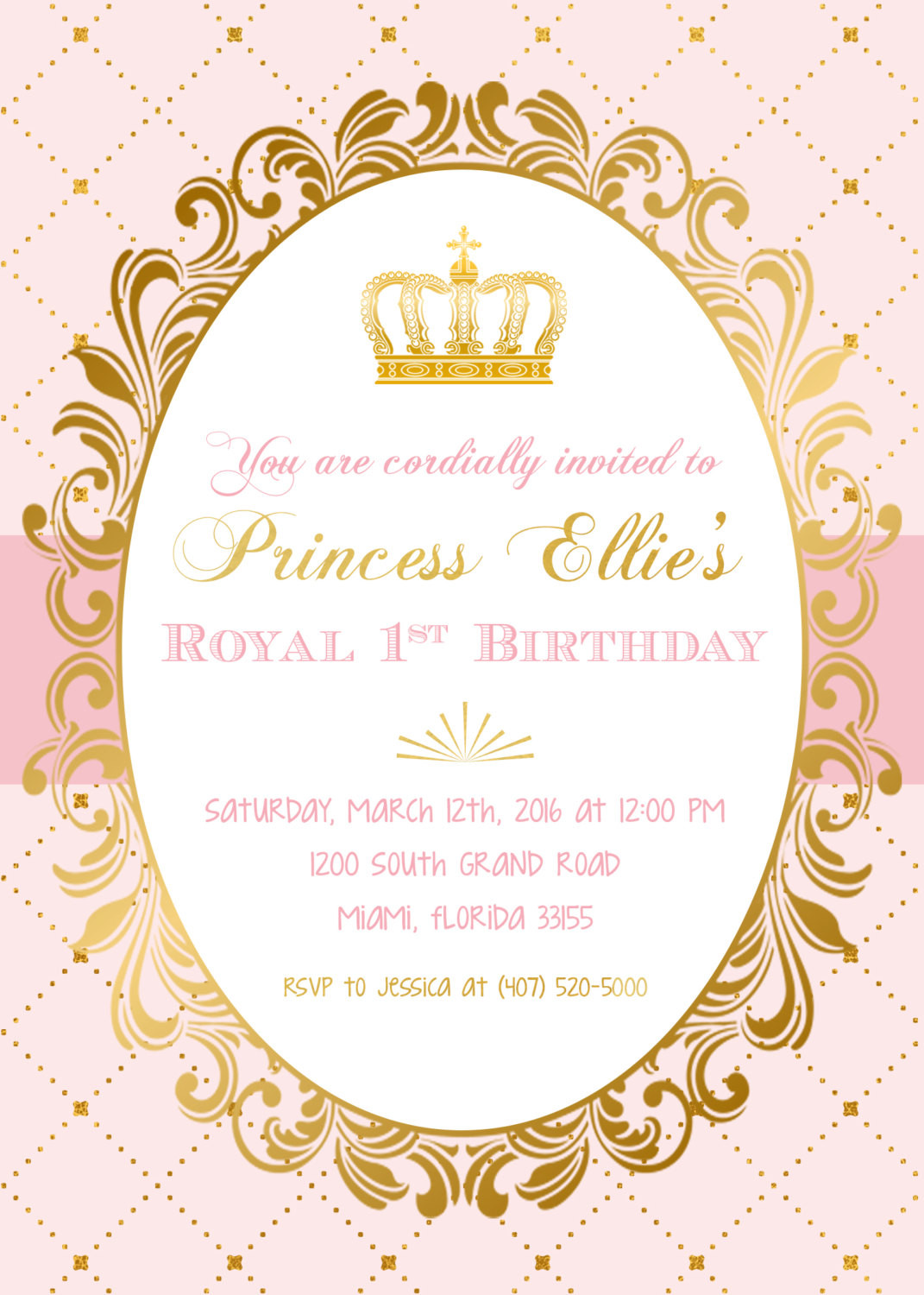 Princess Birthday Invitation
 Princess Birthday Invitation Princess Invitation Pink