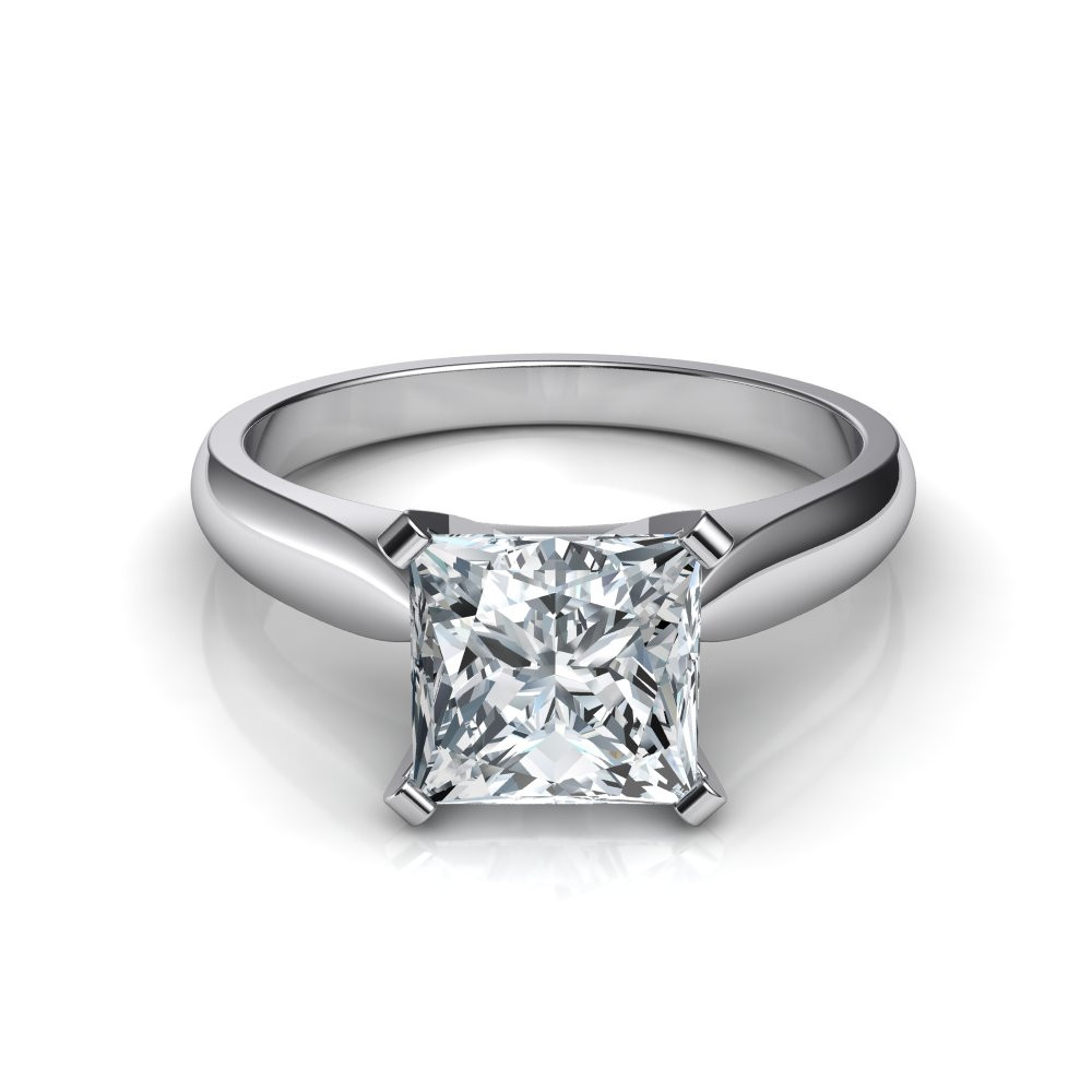 Princess Cut Engagement Ring
 Tapered Cathedral Princess Cut Engagement Ring