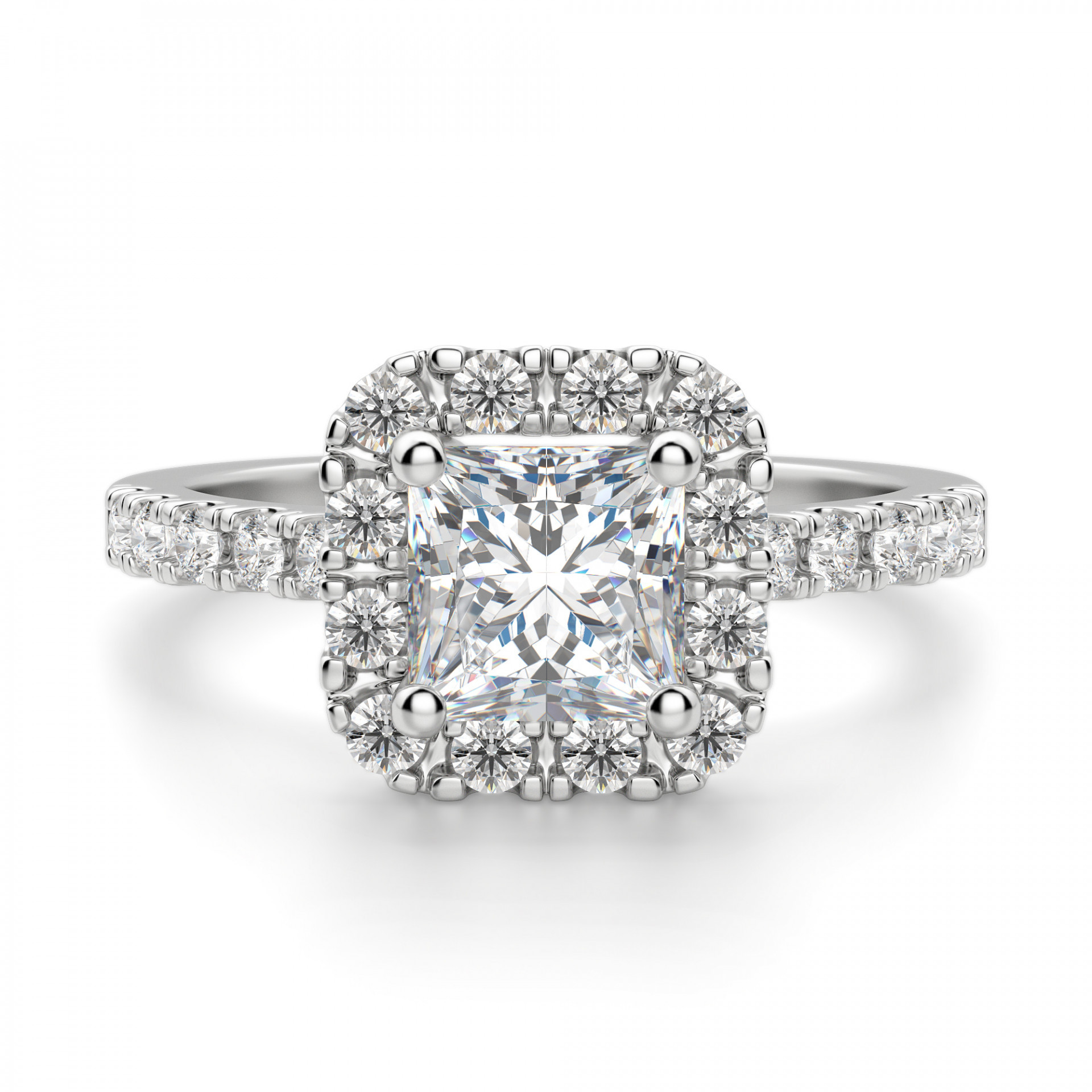 Princess Cut Rings
 Madrid Accented Princess cut Engagement Ring