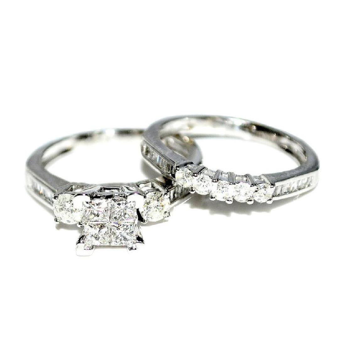 Princess Cut Wedding Rings Sets
 Diamond Bridal set Wedding rings 1ctw Princess cut top