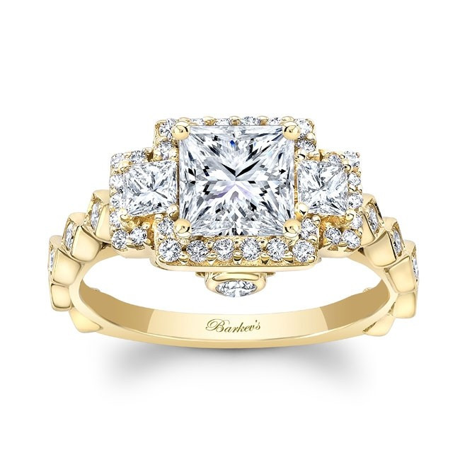 Princess Cut Yellow Gold Engagement Rings
 Barkev s Yellow Gold Princess Cut Diamond Engagement Ring