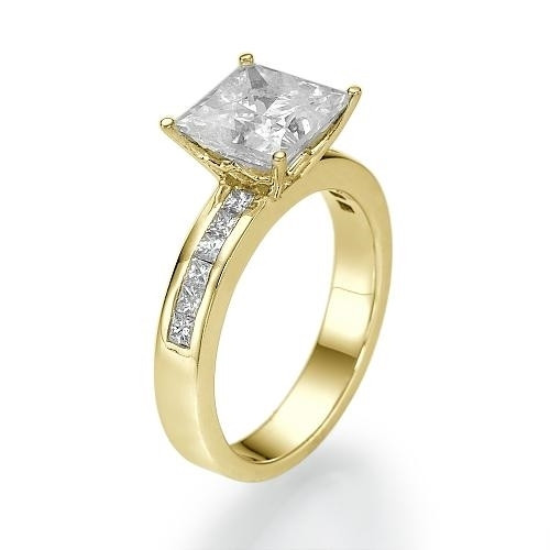 Princess Cut Yellow Gold Engagement Rings
 1 76 ct Princess cut diamond engagement ring 14k Yellow