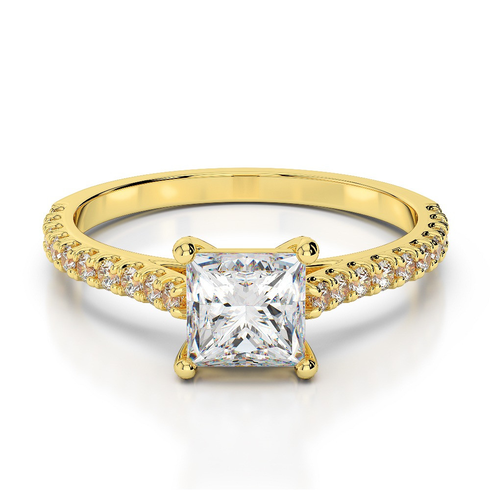 Princess Cut Yellow Gold Engagement Rings
 2 00 cts PRINCESS CUT E VS2 DIAMOND SOLITAIRE ENGAGEMENT