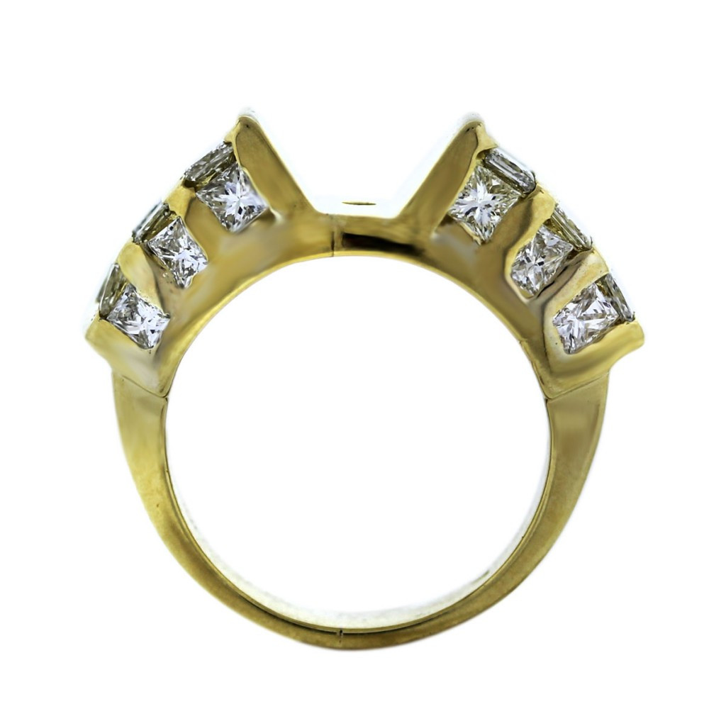 Princess Cut Yellow Gold Engagement Rings
 18k Yellow Gold Invisibly Set Princess Cut Diamond