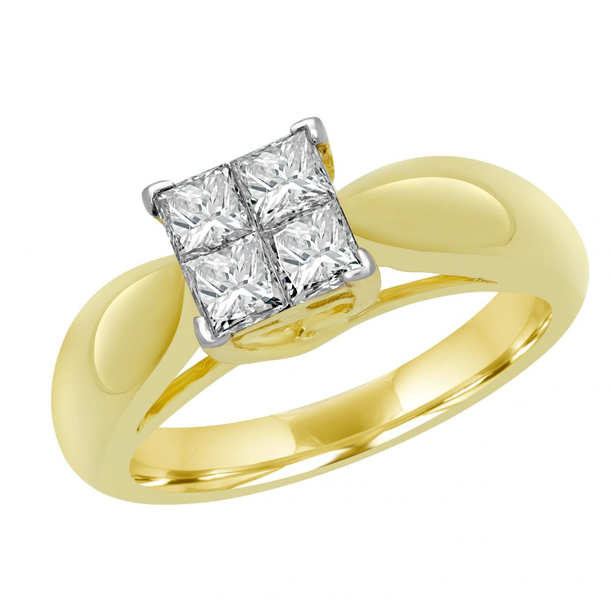 Princess Cut Yellow Gold Engagement Rings
 Princess cut solitaire engagement ring 0 80 ctw in 14k