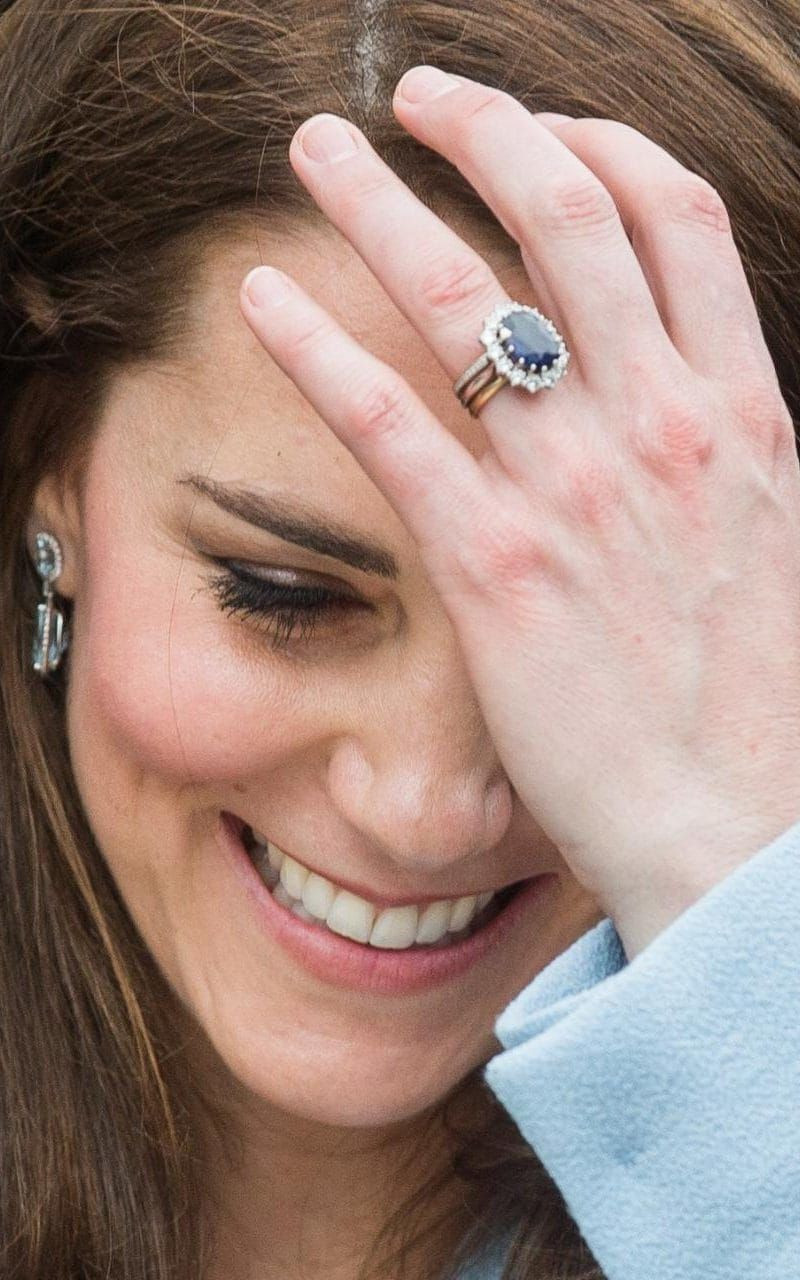 Princess Kate Wedding Ring
 The Duchess of Cambridge wears diamond Asprey earrings
