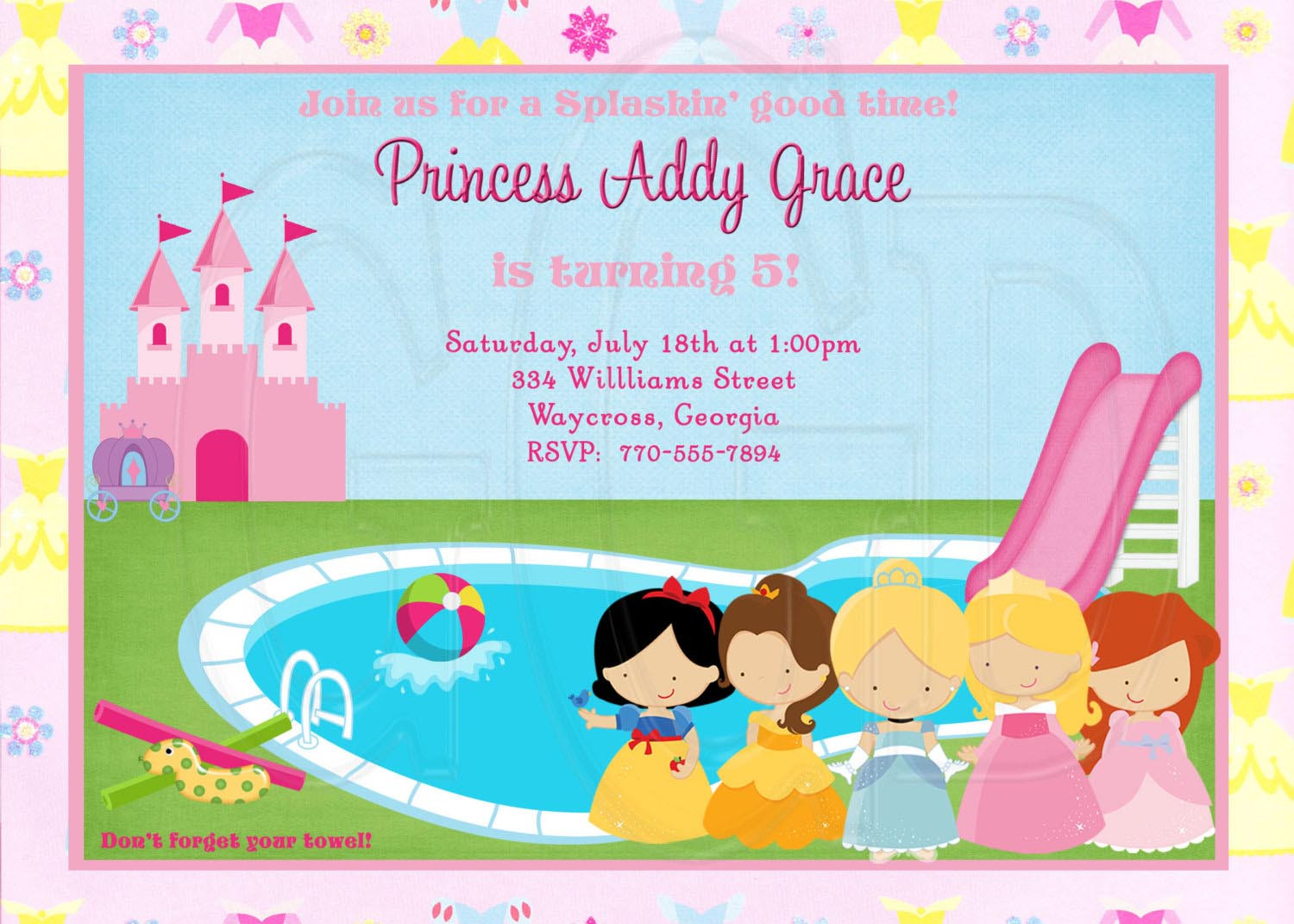 Princess Pool Party Ideas
 What are Princess Party Invitations Look Like