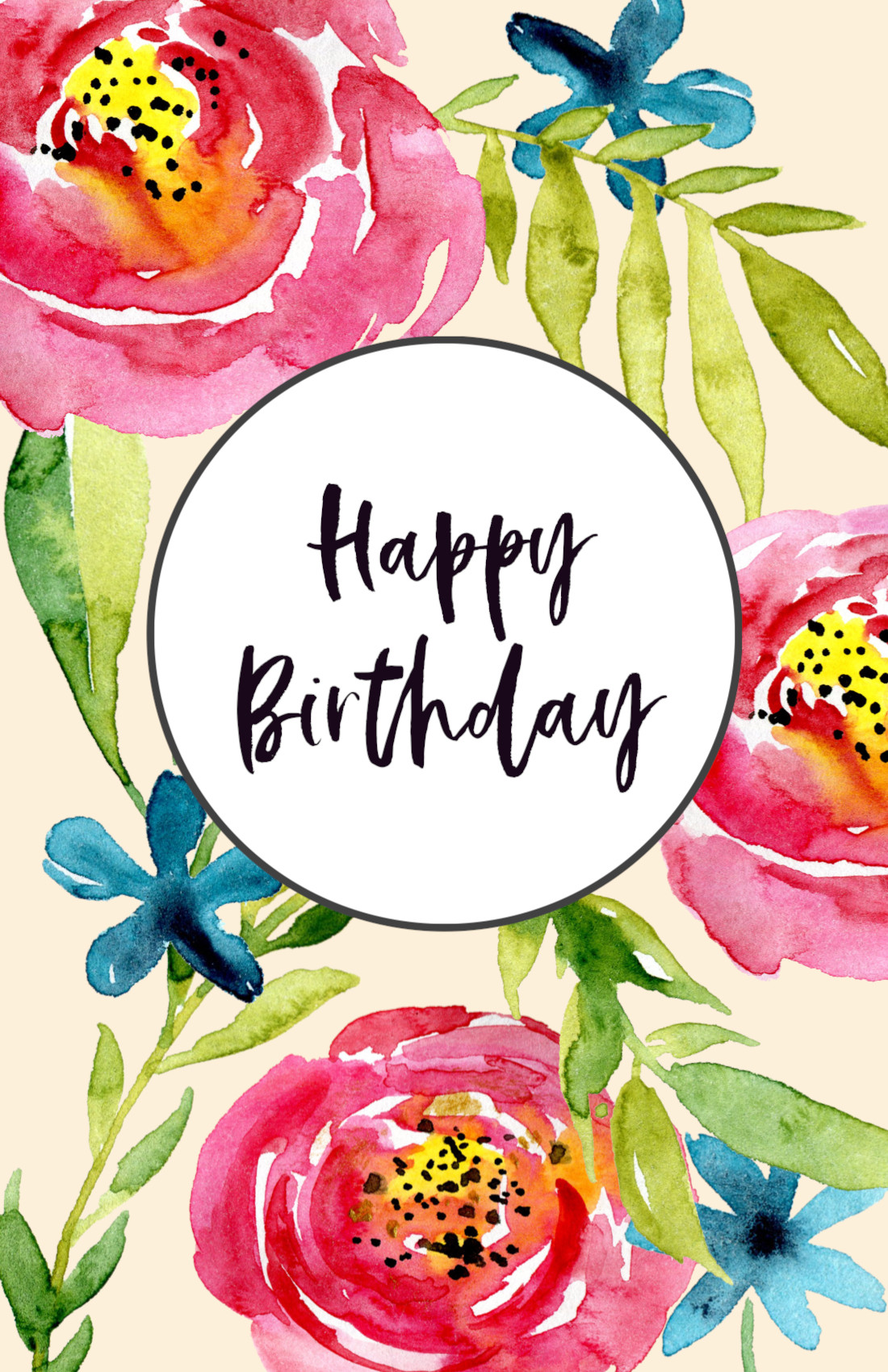 Print Birthday Cards
 Free Printable Birthday Cards Paper Trail Design