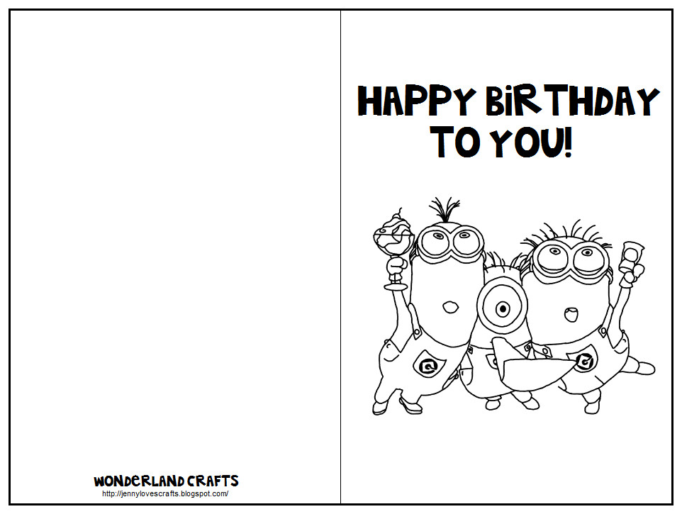 Printable Birthday Cards For Kids
 Wonderland Crafts Birthday Cards