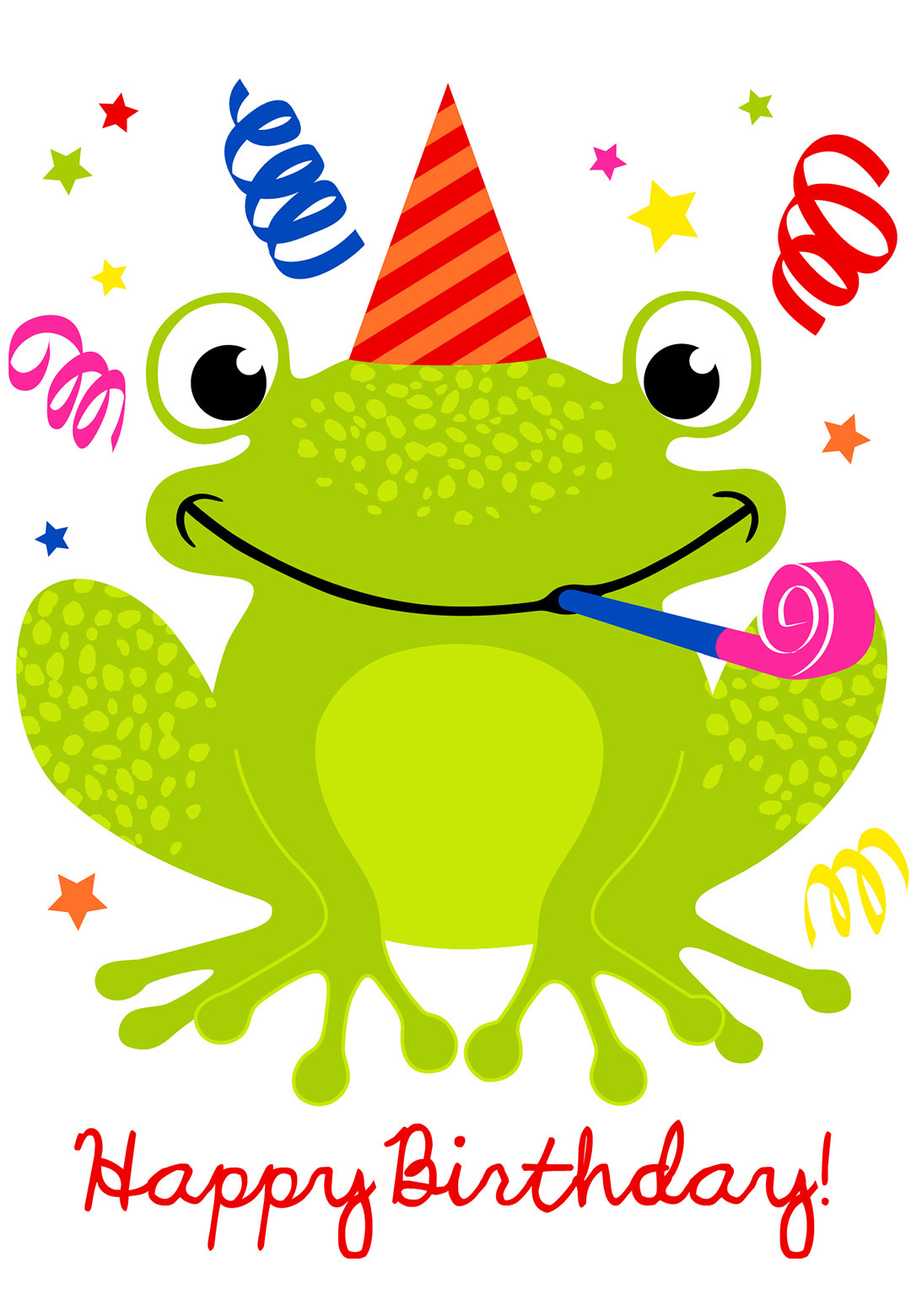 Printable Birthday Cards For Kids
 Cute Smiling Frog Birthday Card