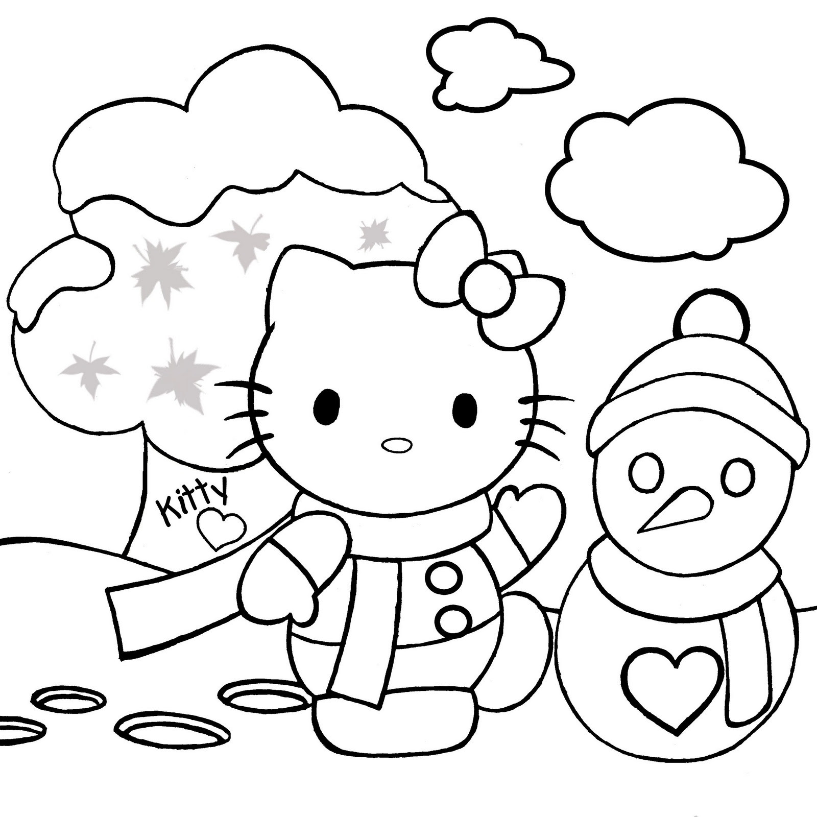 Printable Christmas Coloring Pages For Kids
 Hello Kitty Christmas Coloring Pages 1