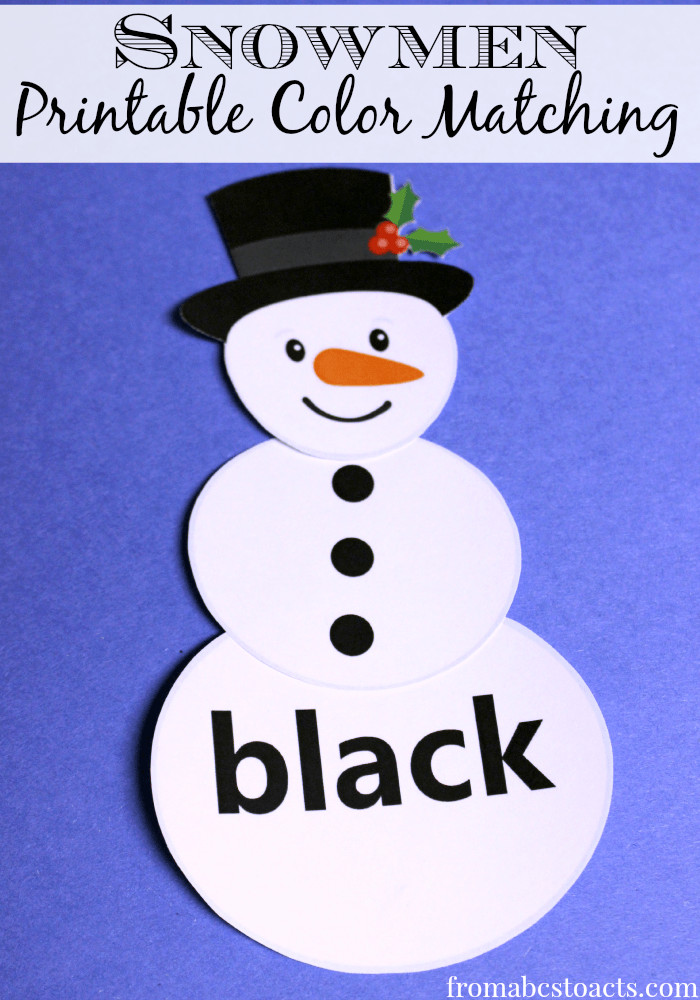 Printable Crafts For Preschoolers
 Printable Color Matching Snowmen
