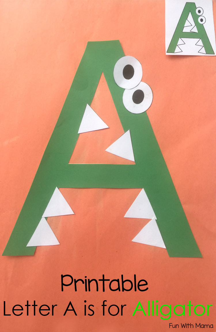 Printable Crafts For Preschoolers
 Printable Letter A Crafts A is for Alligator