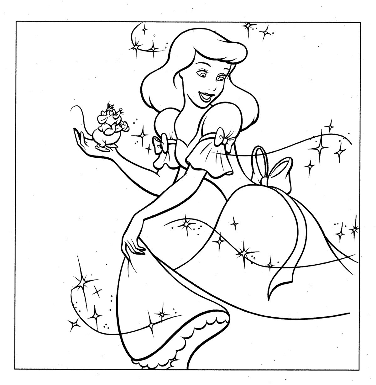 Printable Disney Coloring Pages
 cinderella coloring page