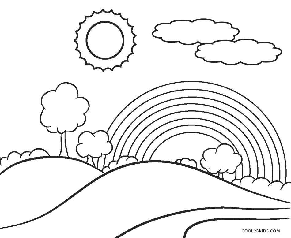 Printable Rainbow Coloring Sheet
 Free Printable Rainbow Coloring Pages For Kids