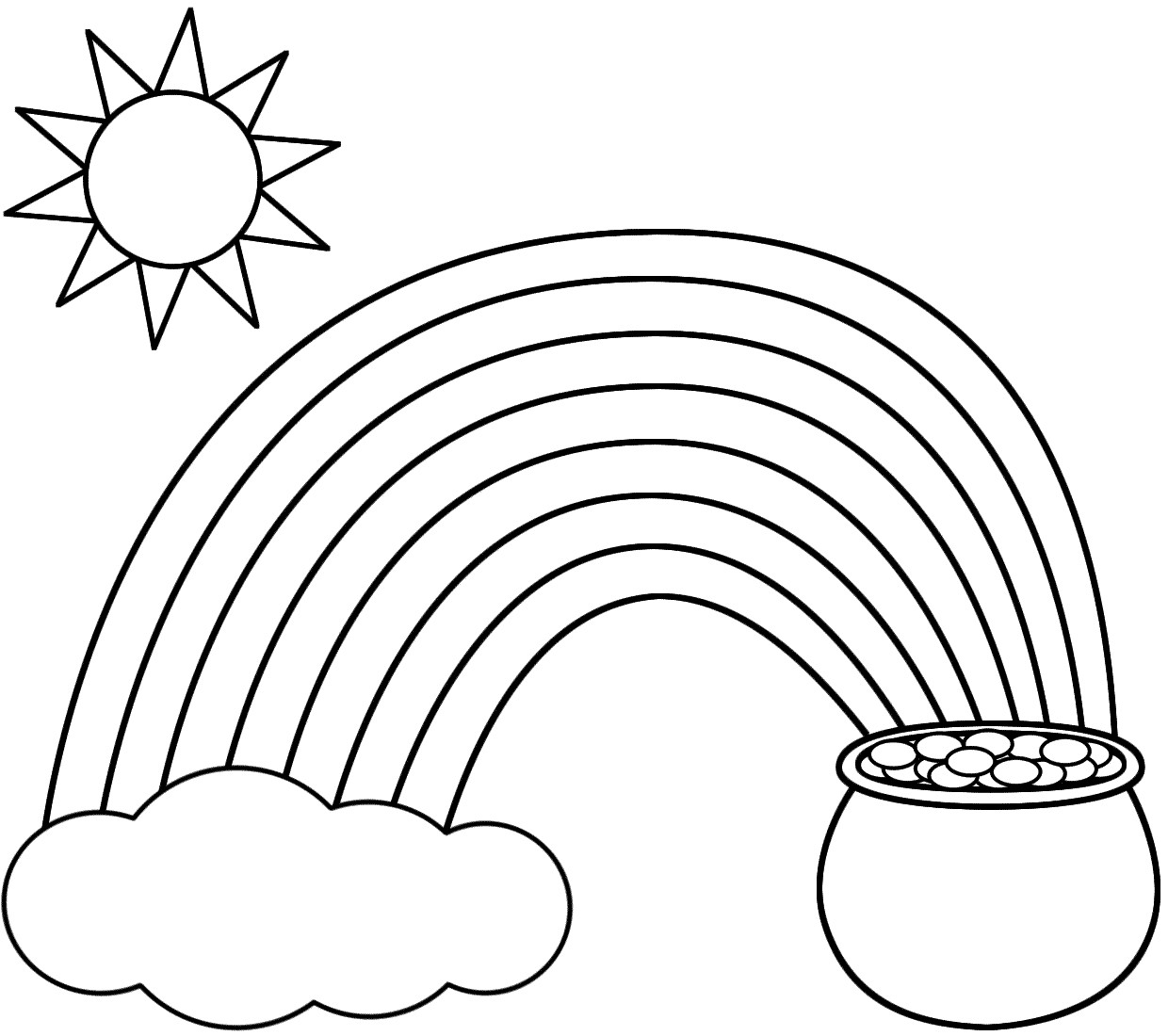Printable Rainbow Coloring Sheet
 rainbow coloring pages for kids printable