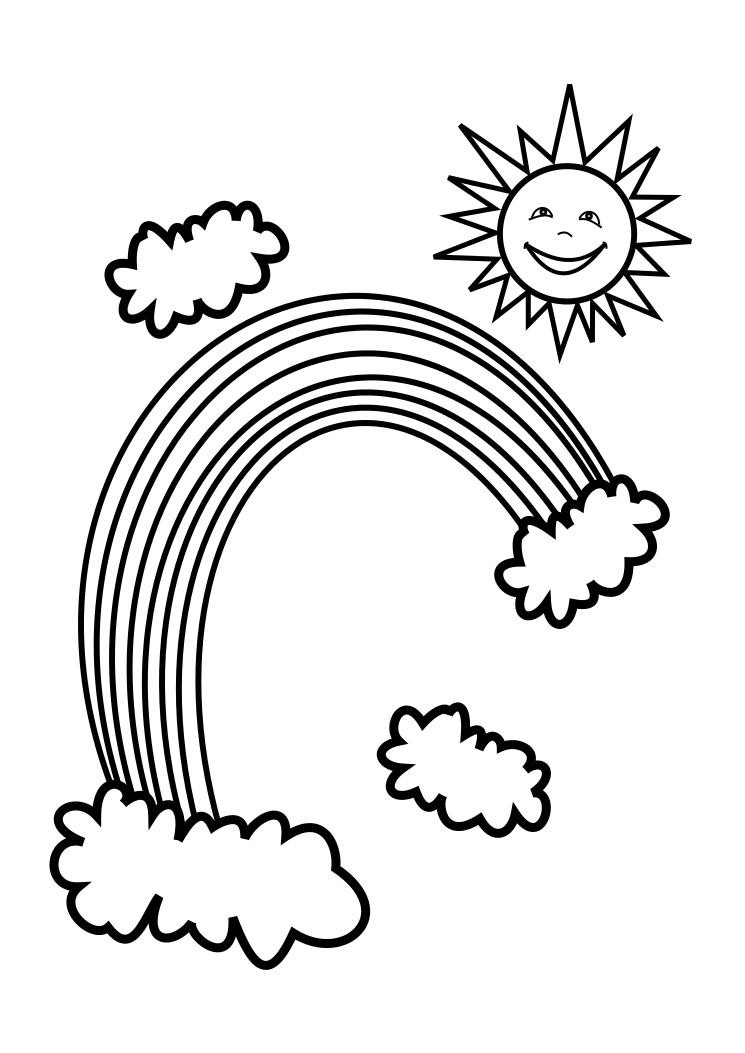 Printable Rainbow Coloring Sheet
 Free Printable Rainbow Coloring Pages For Kids