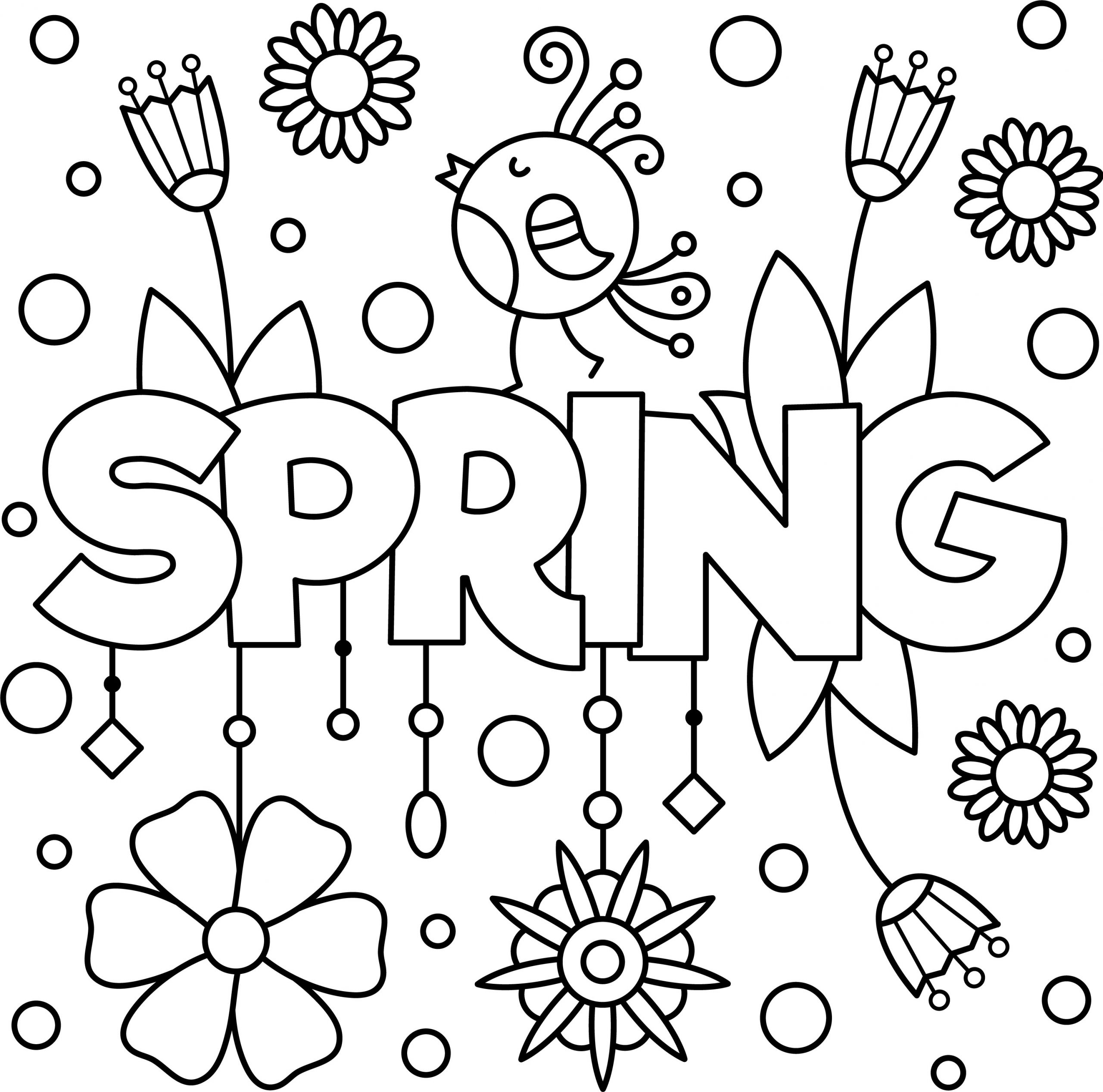 Printable Spring Coloring Pages
 Positive and Cheery May Colouring Page Activity — Thrifty