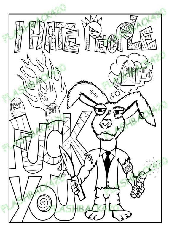 Printable Stoner Coloring Pages
 Printable Coloring Page for Adults Gift for Stoner Fight