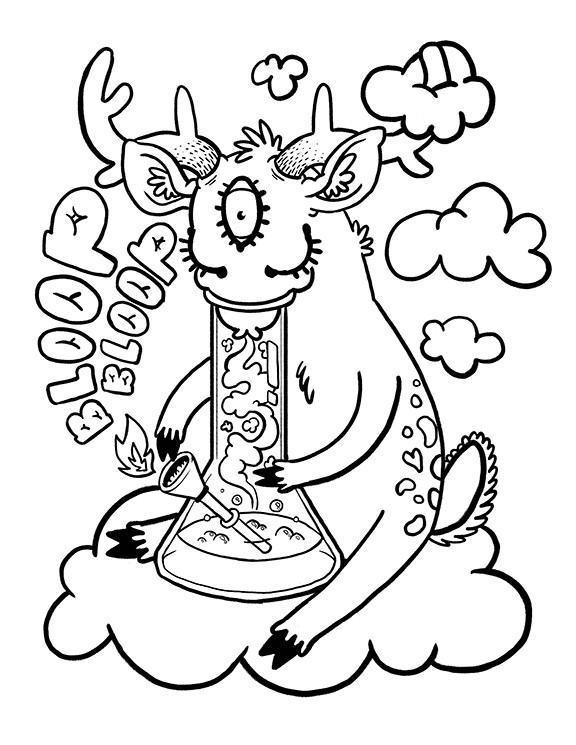 Printable Stoner Coloring Pages
 Weed Stoner Drawings Coloring Pages