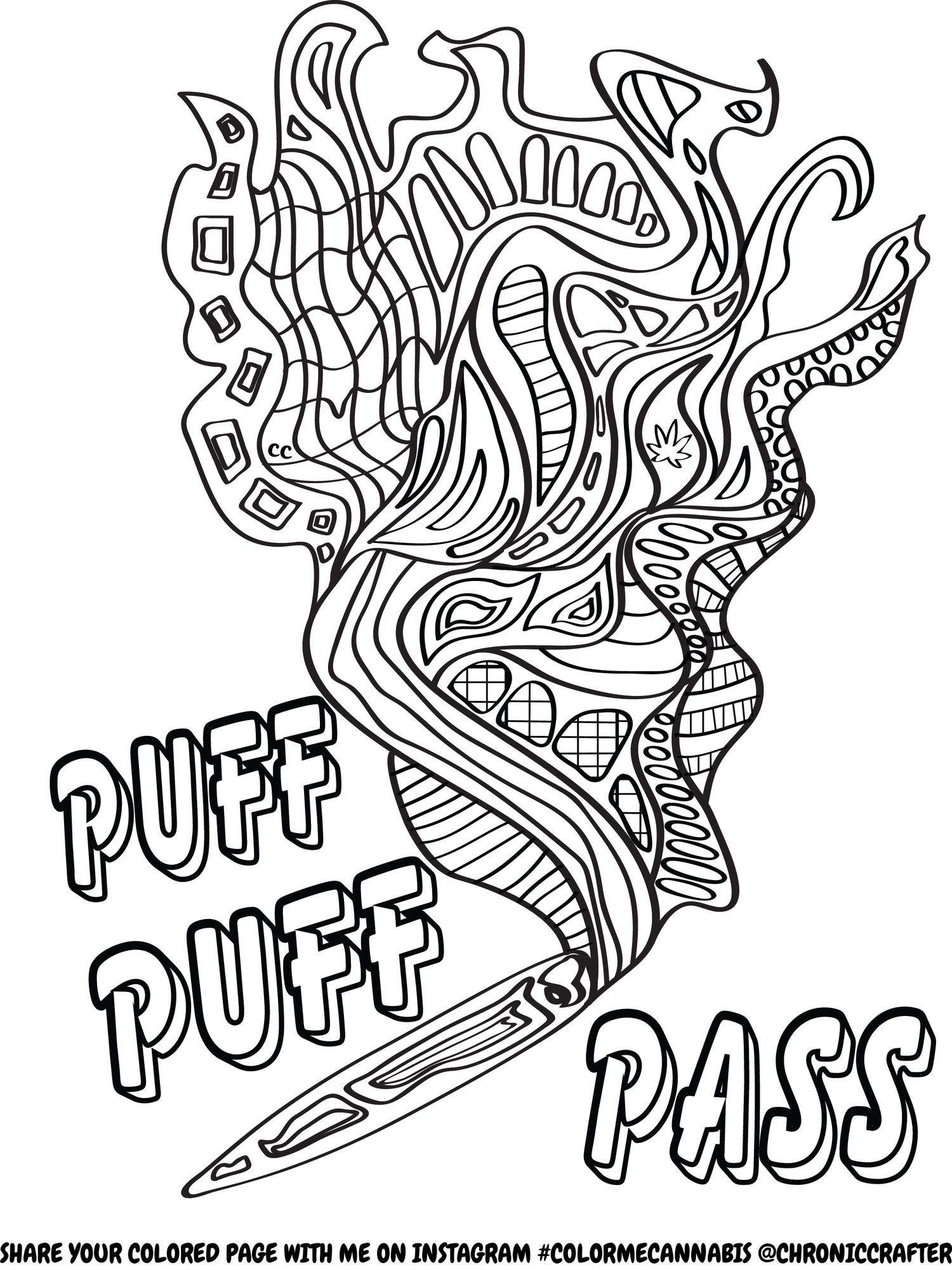 Printable Stoner Coloring Pages
 Free Stoner Coloring Page from Chronic Crafter With