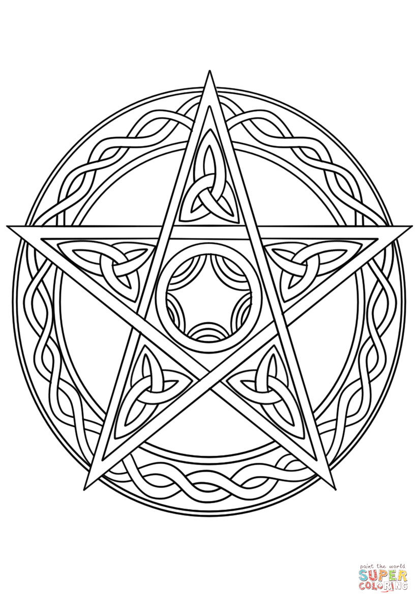 Printable Wiccan Coloring Pages
 Wiccan Pentagram coloring page