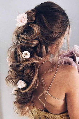 Prom Hairstyle With Flowers
 Try 42 Half Up Half Down Prom Hairstyles