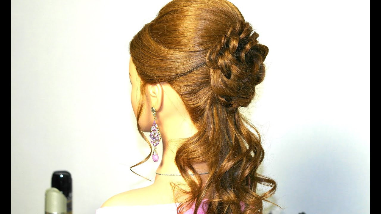 Prom Hairstyle With Flowers
 Prom hairstyle for long hair with braided flower